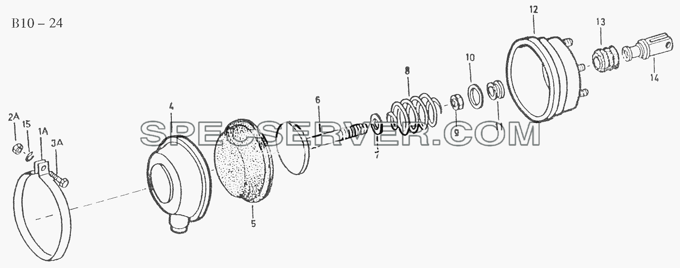 DIAPHRAGM CYLINDER (B10-24) для Sinotruk 6x6 Tipper (336) (список запасных частей)