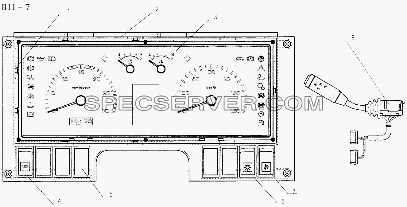 CAN MAIN CIRCUIT ELECTRICAL DASHBOARD I (B11-7) для Sinotruk 6x6 Tipper (336) (список запасных частей)