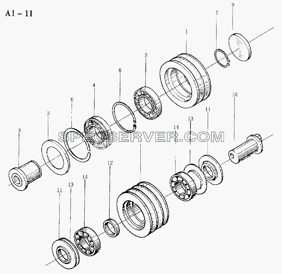 WD615 61400060161, 61560060069 ROLL WHEEL C (A1-11) для Sinotruk 8x4 Tipper (336) (список запасных частей)