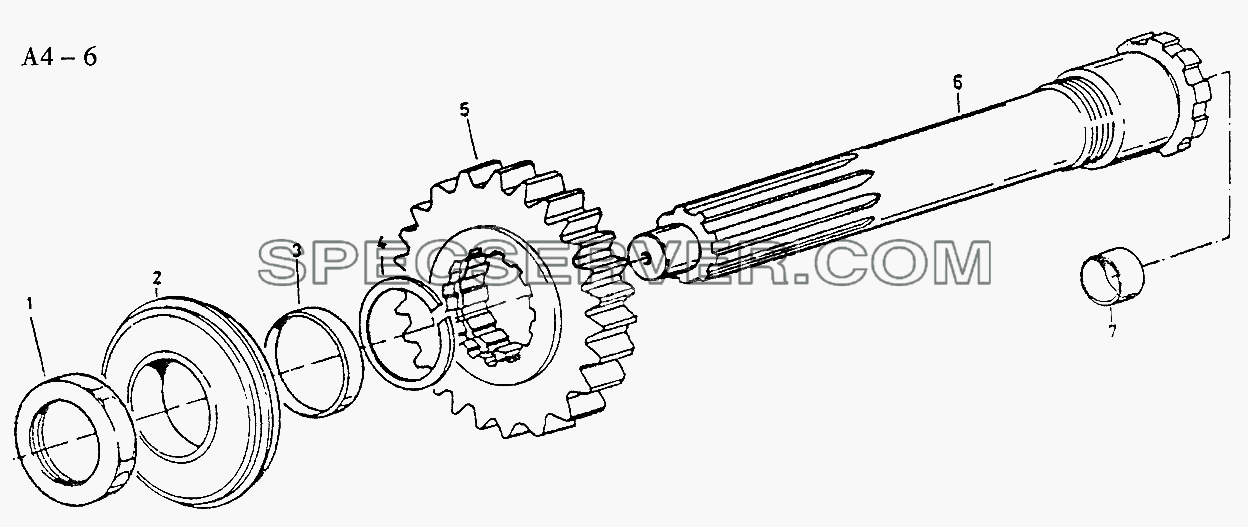 Fuller CLUTCH SHAFT (A4-6) для Sinotruk 8x4 Tipper (336) (список запасных частей)