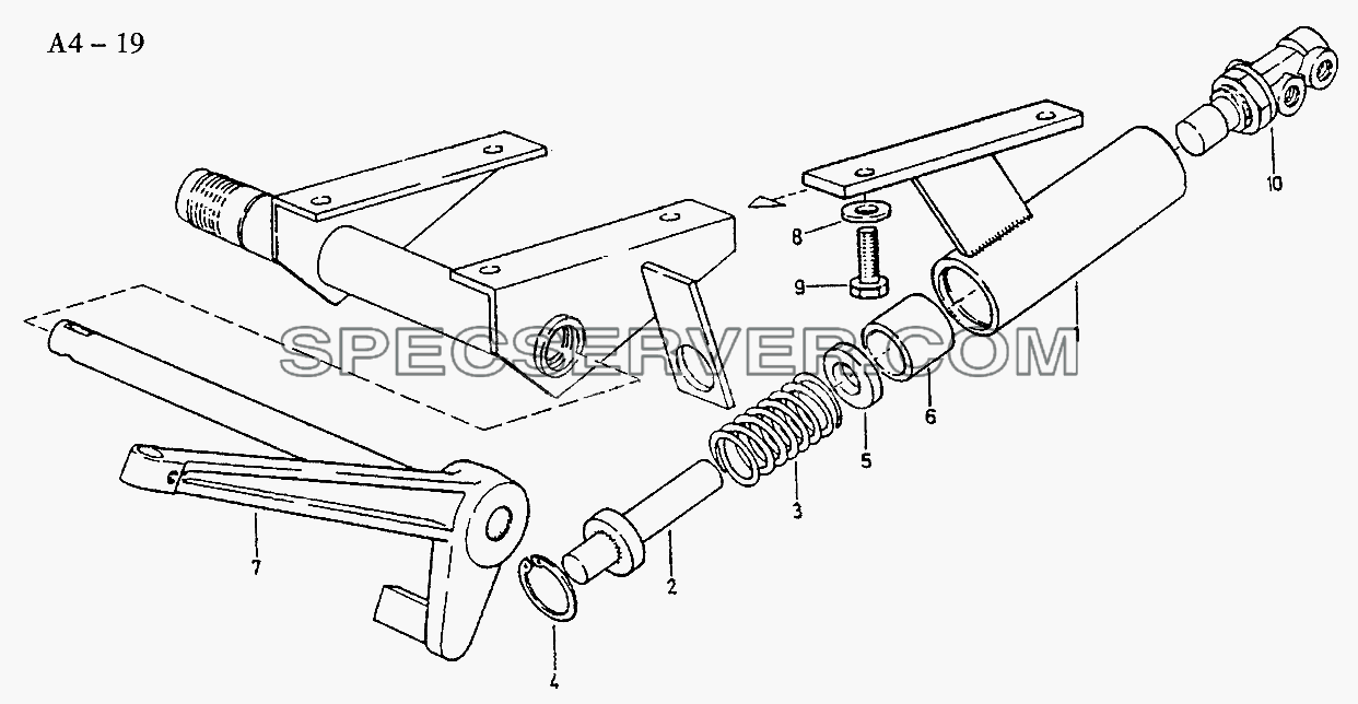 Fuller SHIFTING TO CLUTCH BRAKE (A4-19) для Sinotruk 8x4 Tipper (336) (список запасных частей)