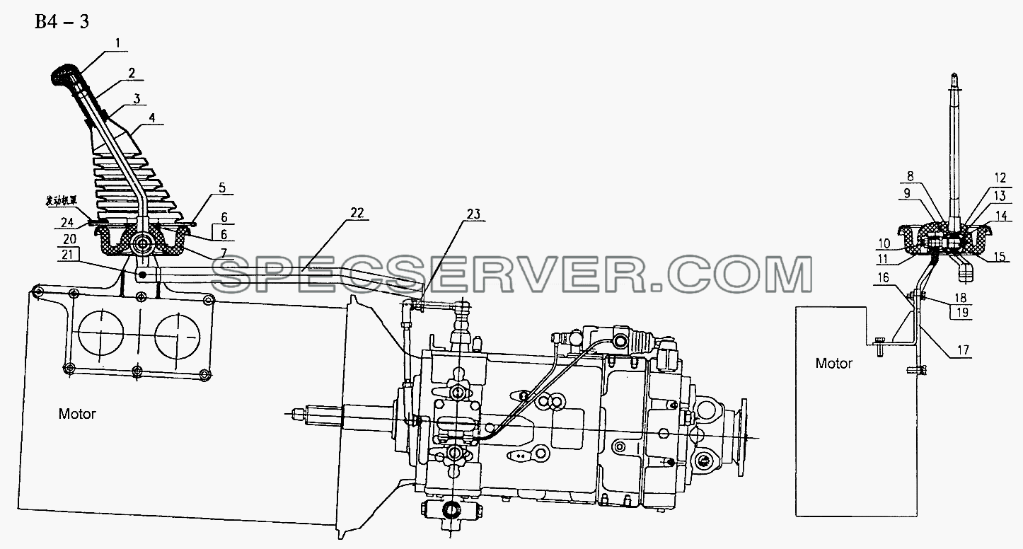 ZF GEAR-CHANGE SYSTEM (B4-3) для Sinotruk 8x4 Tipper (336) (список запасных частей)