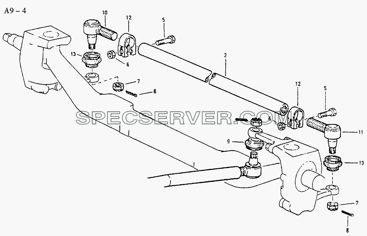 TIE ROD (A9-4) для Sinotruk 8x4 Tipper (336) (список запасных частей)