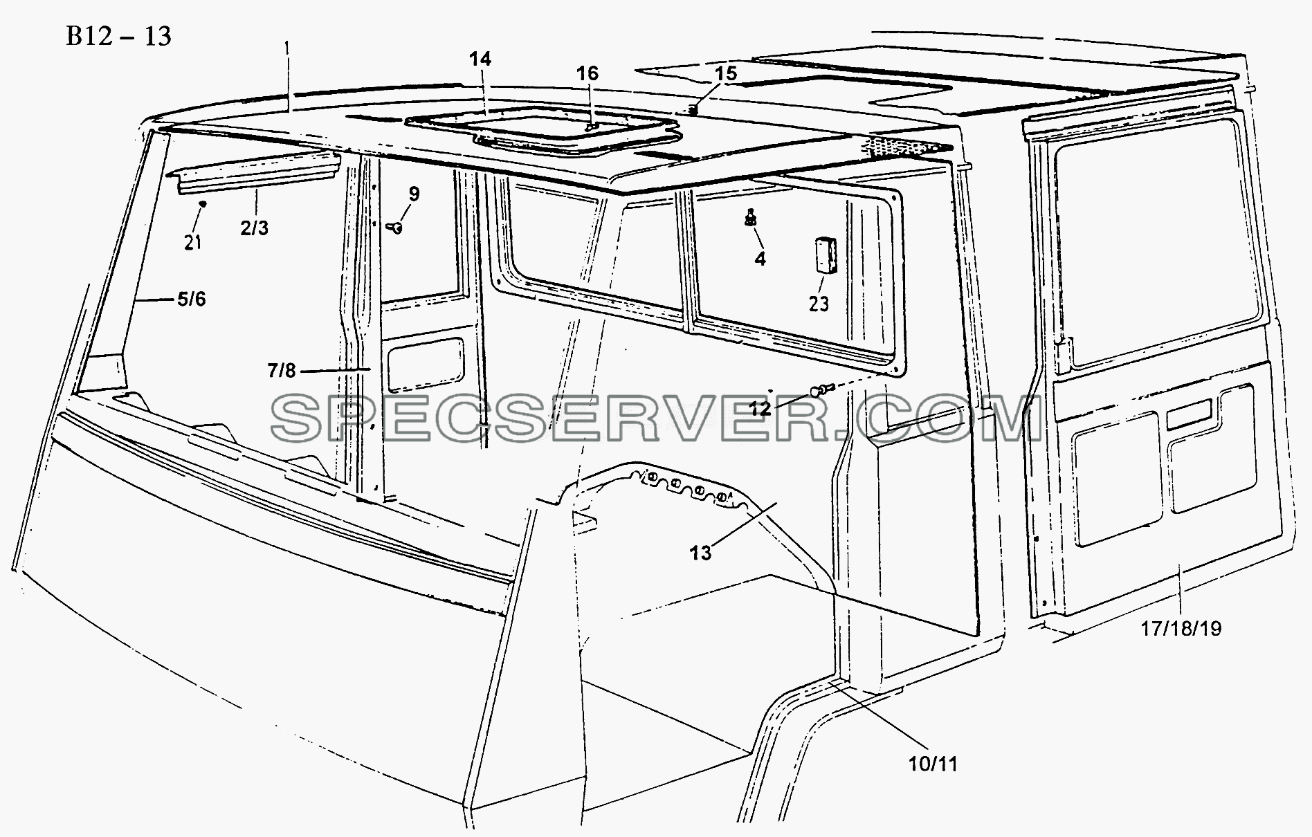 INTERNAL LINING (B12-13) для Sinotruk 8x4 Tipper (371) (список запасных частей)