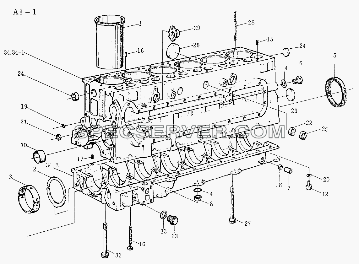 WD615 CRANK CASE (A1-1) для Sinotruk 8x4 Tipper (371) (список запасных частей)