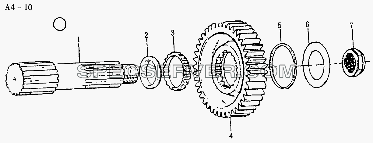 Fuller aux. Gearbox OUTPUT SHAFT (A4-10) для Sinotruk 8x4 Tipper (371) (список запасных частей)