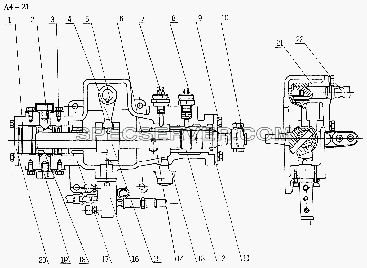 Fuller DOUBLE LEVER DOUBLE H OPERATION C(Option) (A4-21) для Sinotruk 8x4 Tipper (371) (список запасных частей)