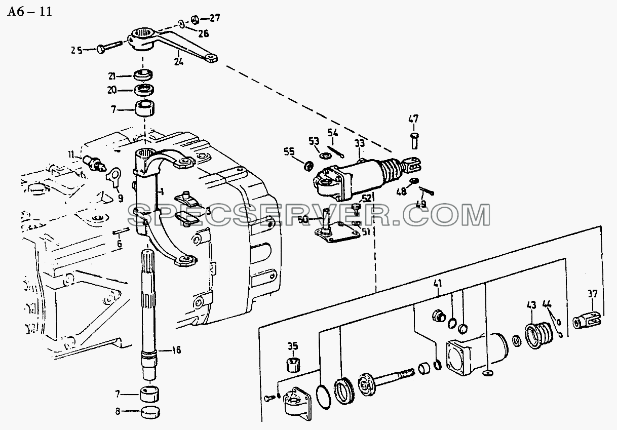 5S-111GP, 5S-150GP, 4S-130GP SHIFTING FOR RANGE CHANGE GROUP (A6-11) для Sinotruk 8x4 Tipper (371) (список запасных частей)