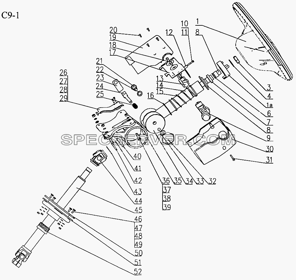STEERING DEVICE (C9-1) для Sinotruk 8x4 Tipper (371) (список запасных частей)
