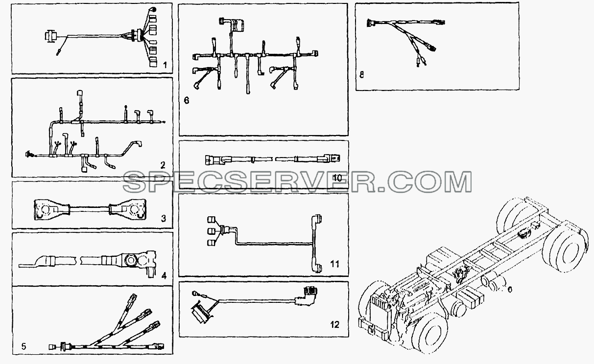 Электропроводка на раме для EuroTech CURSOR (список запасных частей)