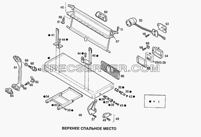 Верхнее спальное место для Stralis (список запасных частей)
