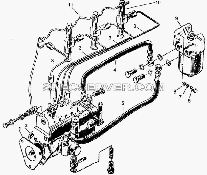 FUEL SUPPLY SYSTEM для HFC 1020K-D126 (список запасных частей)