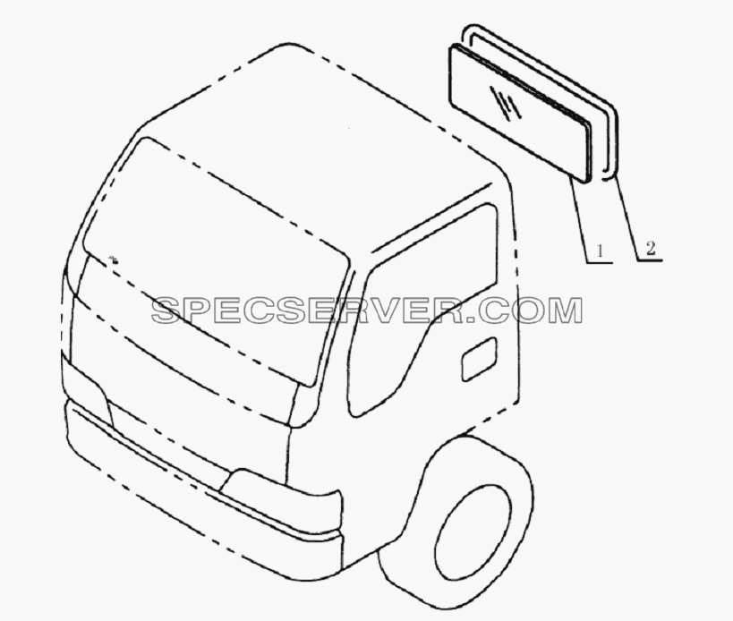 5603D4 Rear windshield glass для HFC 1020K-D126 (список запасных частей)
