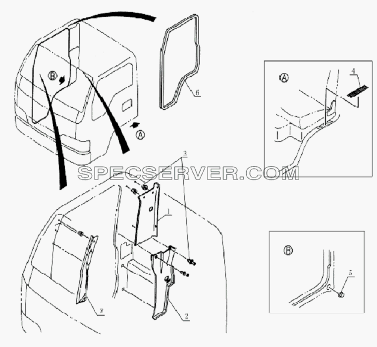 5402D0 Doorpole-inner garnish board для HFC 1020K-D134 (список запасных частей)