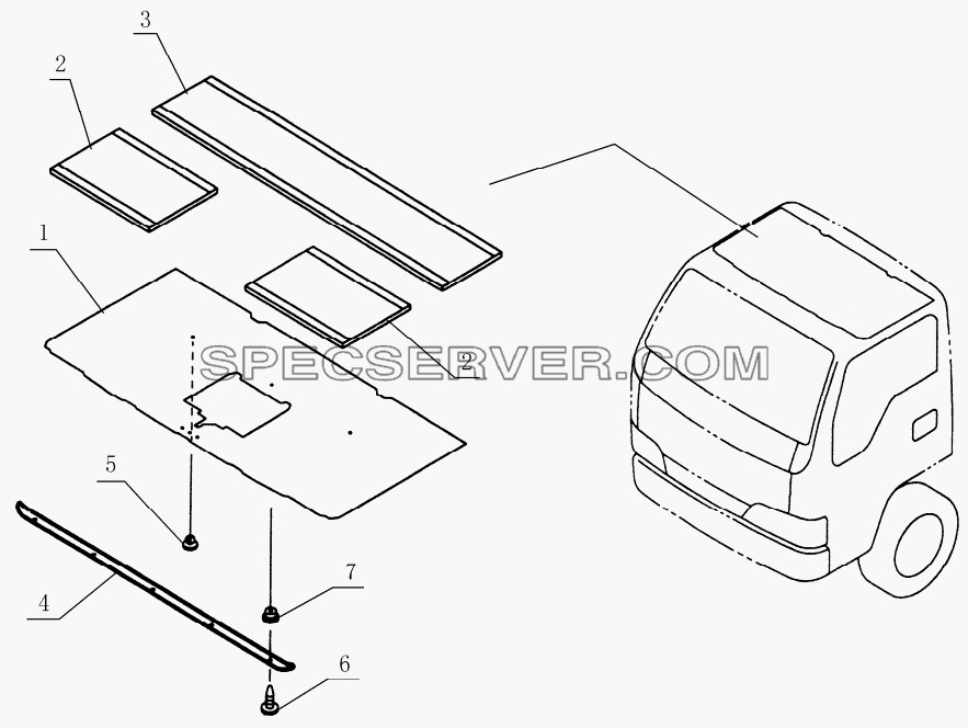 5702D0 Front peak inner decoration для HFC 1020K-D134 (список запасных частей)
