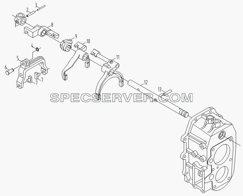 Fork shaft  assembly для HFC 1020K-D134 (список запасных частей)