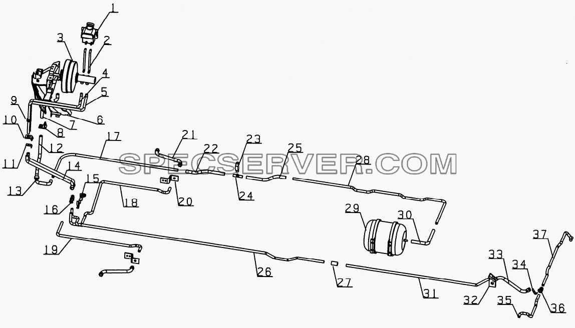 3506D120 Brake pipe system для HFC 1020K-D134 (список запасных частей)