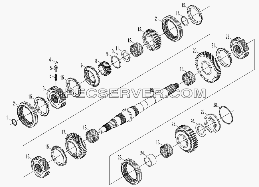 2nd Shaft assembly для HFC 1020KR-D127 (список запасных частей)