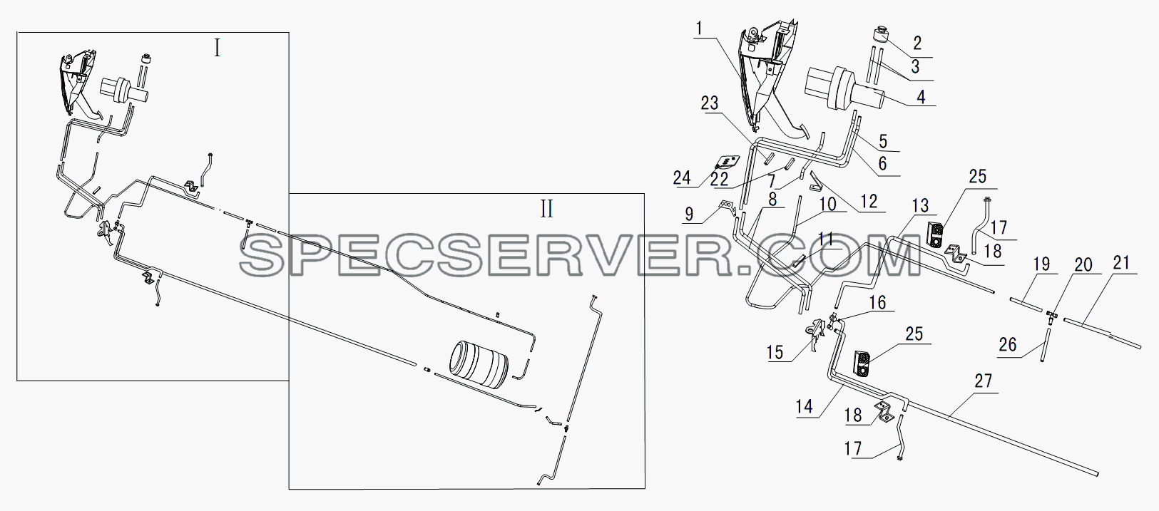 3506D4JC Brake pipe system для HFC 1020KR-D127 (список запасных частей)