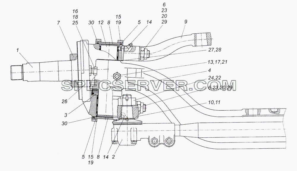 4308-3000015 Ось передняя для КамАЗ-4308 (2008) (список запасных частей)