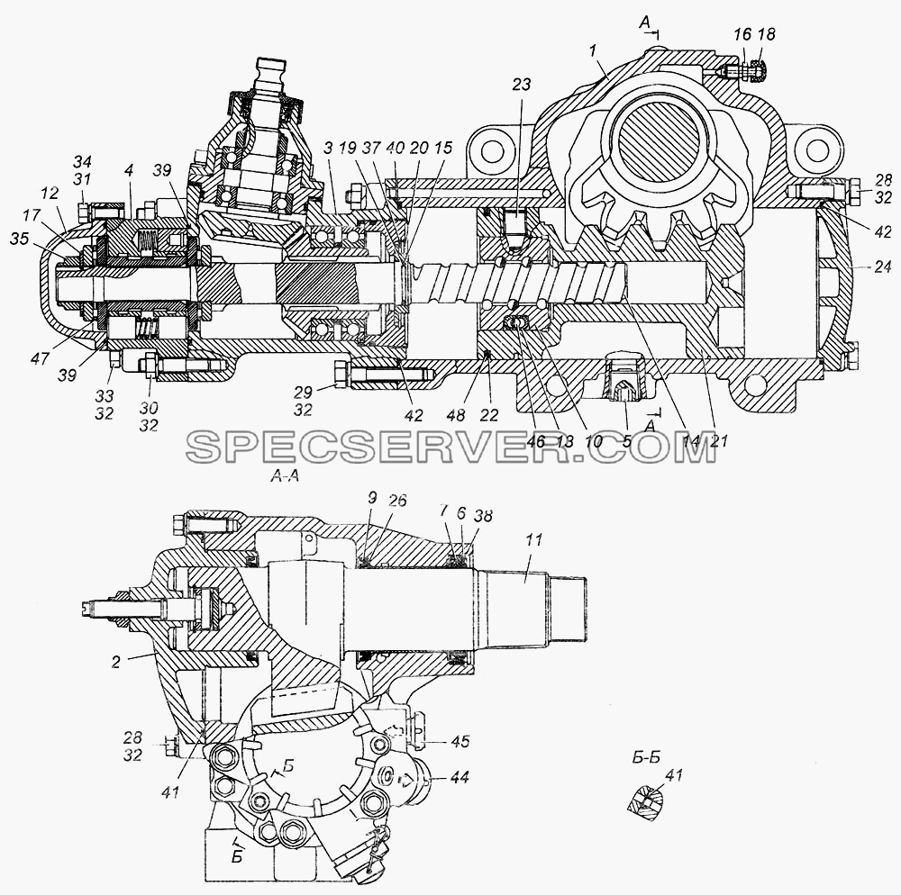 Механизм рулевой в сборе 4310-3400020 для КамАЗ-4308 (список запасных частей)