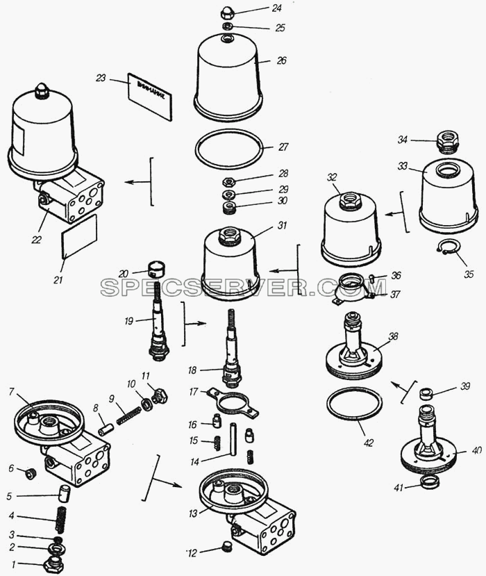 Фильтр центробежный очистки масла для КамАЗ-4310 (списка 2004 г) (список запасных частей)