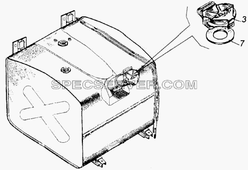 Пробка топливного бака в сборе для КамАЗ-43118 (список запасных частей)