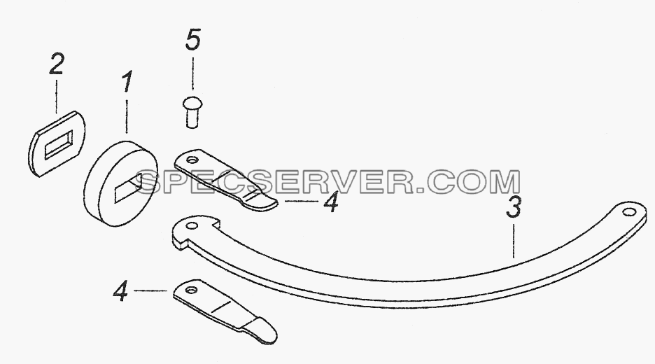 5320-6106083 Ограничитель двери для КамАЗ-43261 (Евро-1, 2) (список запасных частей)