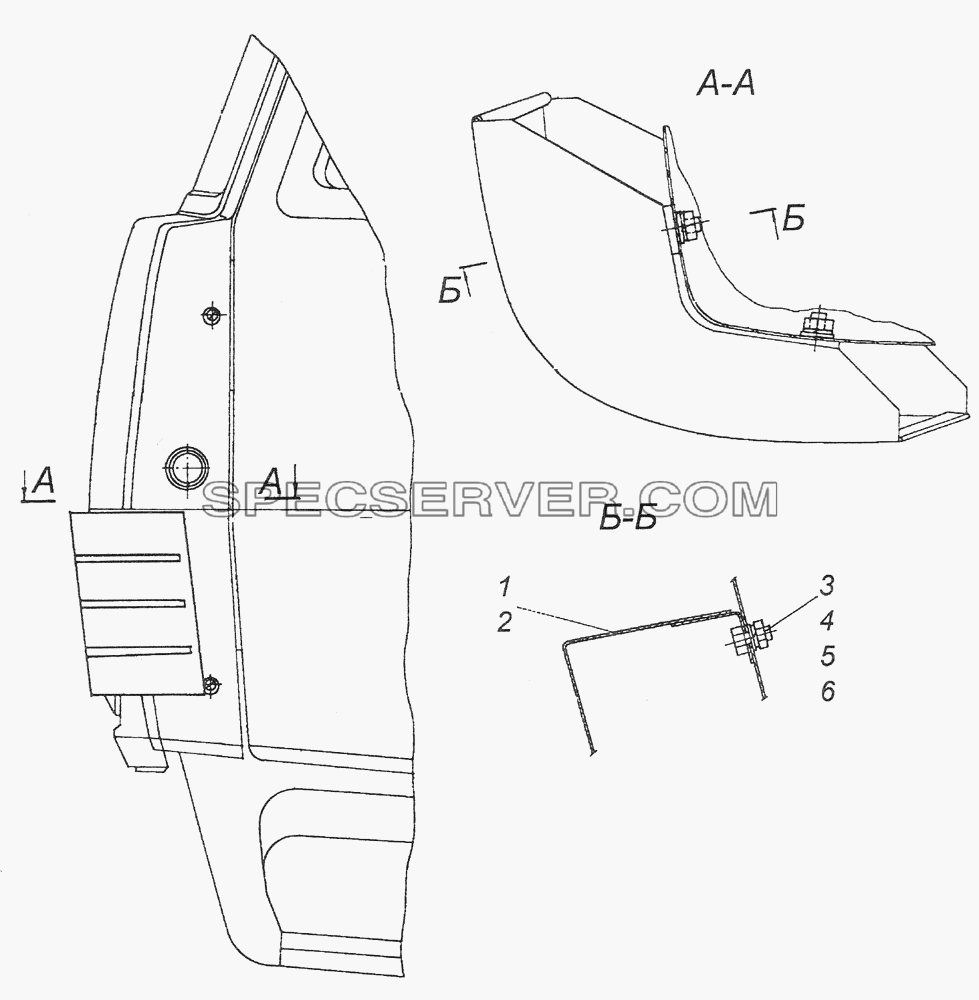 5320-8415008 Установка обтекателей для КамАЗ-43261 (Евро-1, 2) (список запасных частей)
