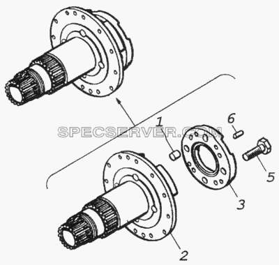 Обойма дифференциала раздаточной коробки для КамАЗ-4326 (списка 2003г) (список запасных частей)