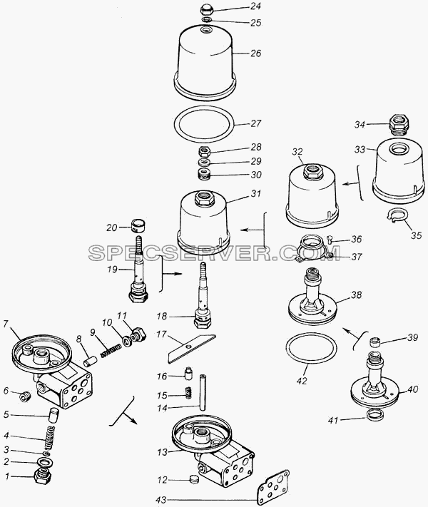 Фильтр центробежный масляный для КамАЗ-4326 (списка 2003г) (список запасных частей)