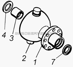 Опора шаровая поворотного кулака для КамАЗ-4326 (списка 2003г) (список запасных частей)