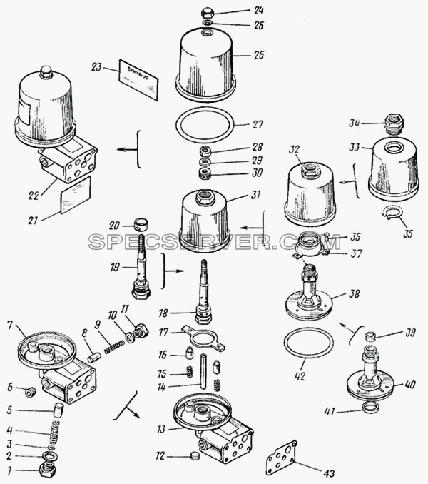 Фильтр центробежный очистки масла для КамАЗ-4326 (список запасных частей)