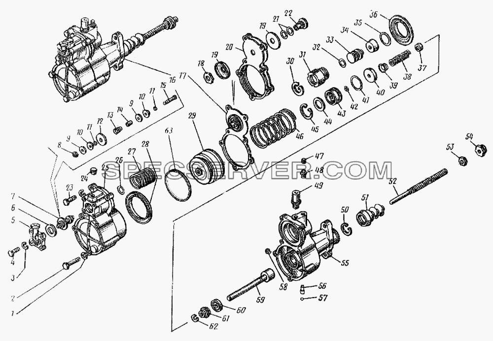 Усилитель привода управления сцеплением для КамАЗ-4326 (список запасных частей)