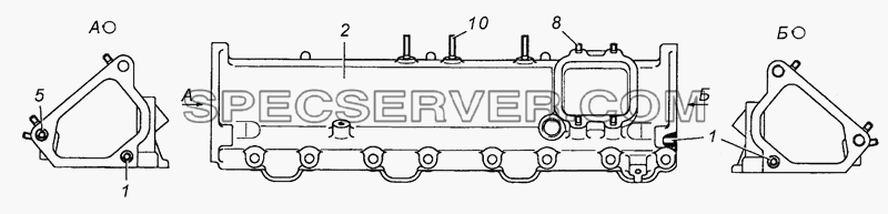 7406.1115014.40 Коллектор впускной левый в сборе для КамАЗ-43501 (4х4) (список запасных частей)