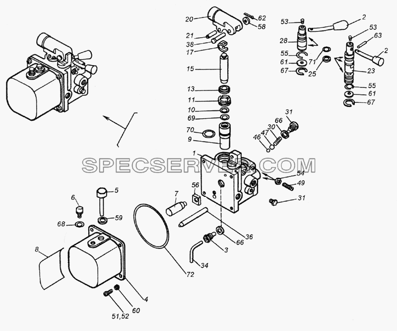 4310-5004010 Насос опрокидывающего механизма кабины для КамАЗ-4350 (4х4) (список запасных частей)