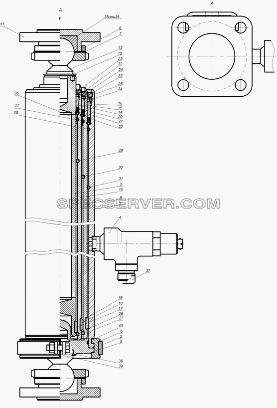 Гидроцилиндр 55111-8603010 для КамАЗ-45141 (список запасных частей)