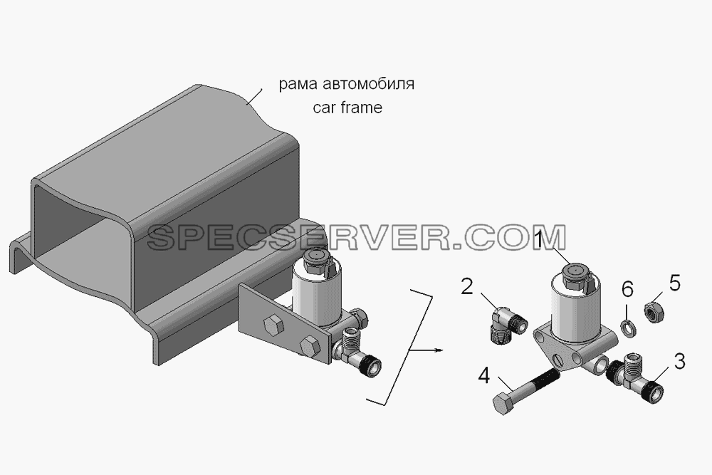 55102-8606012-10   Установка электропневмоклапана для КамАЗ-45143 (список запасных частей)