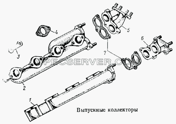 Выпускные коллекторы для КамАЗ-5315 (список запасных частей)