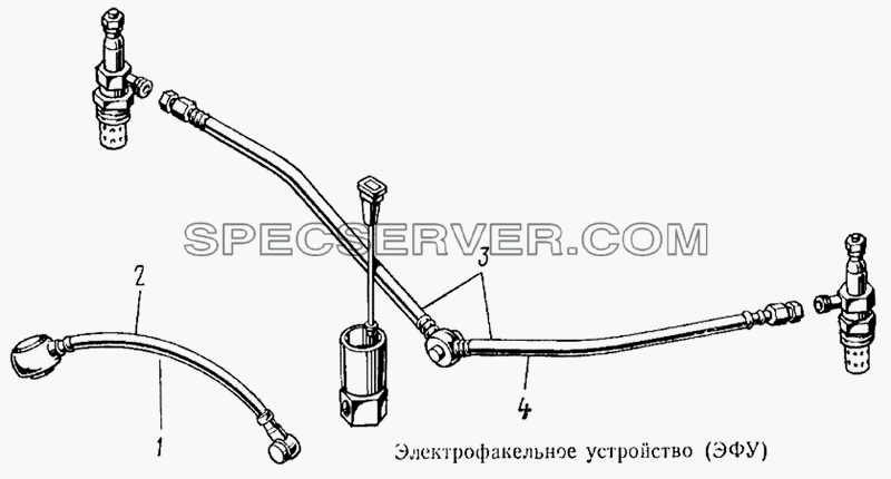 Электрофакельное устройство (ЭФУ) для КамАЗ-5315 (список запасных частей)
