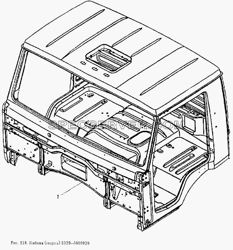 Кабина (сварка) для КамАЗ-5320 (список запасных частей)