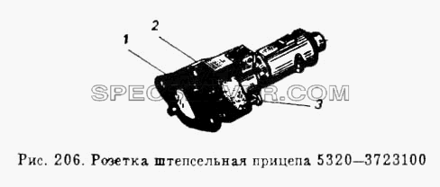 Розетка штепсельная прицепа для КамАЗ-53212 (список запасных частей)