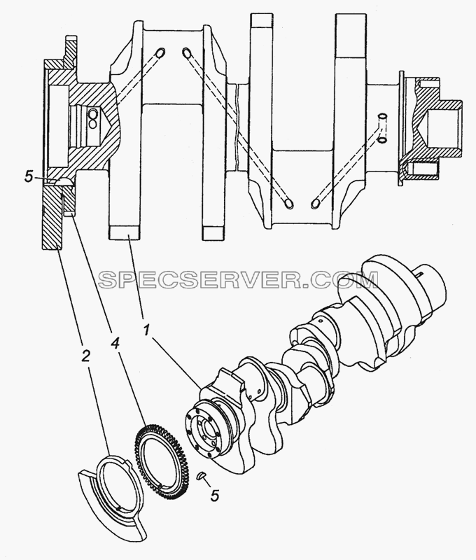 740.50-1005008 Вал коленчатый для КамАЗ-53501 (6х6) (список запасных частей)