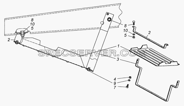 4310-1301005 Установка кожуха радиатора для КамАЗ-53501 (6х6) (список запасных частей)