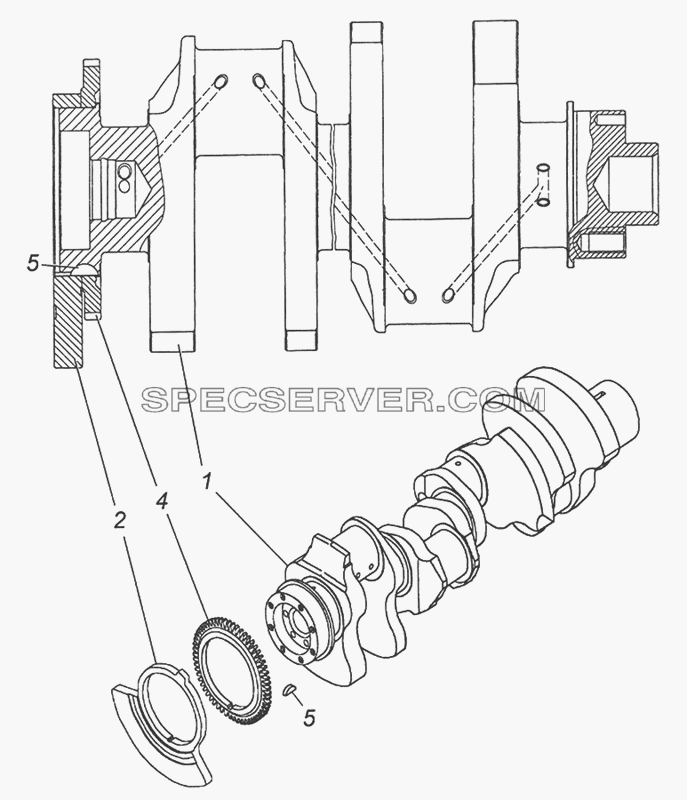 740.50-1005008 Вал коленчатый для КамАЗ-5350 (6х6) (список запасных частей)
