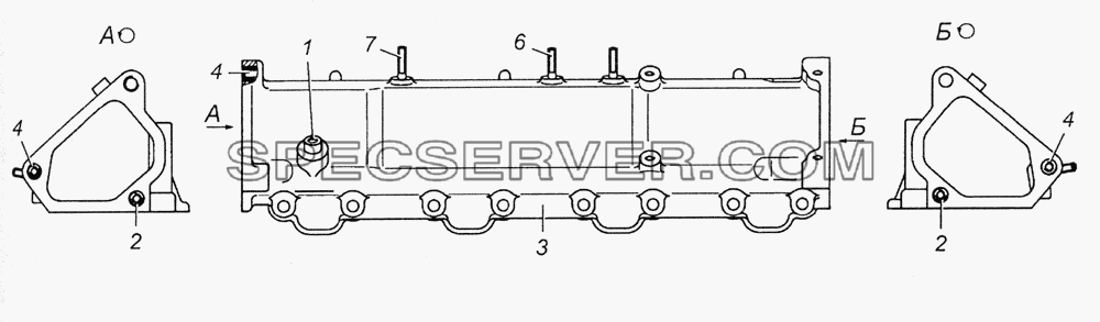 7406.1115012-40 Коллектор впускной правый в сборе для КамАЗ-5350 (6х6) (список запасных частей)