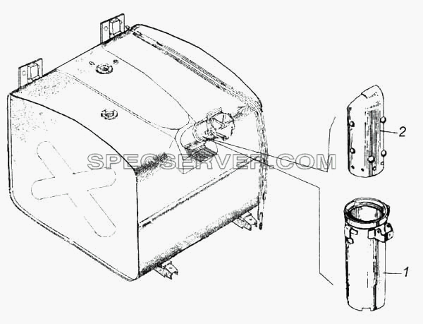Труба наливная топливного бака с выдвижной трубой для КамАЗ-5360 (список запасных частей)