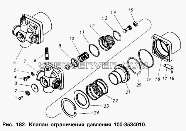 Клапан ограничения давления для КамАЗ-5410 (список запасных частей)