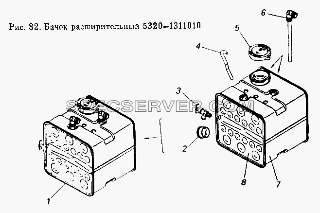 Бачок расширительный для КамАЗ-54112 (список запасных частей)