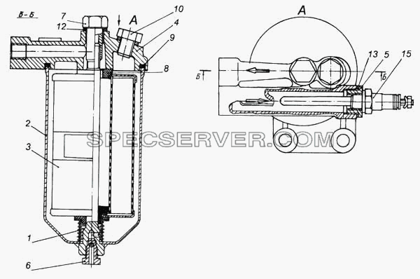 Фильтр тонкой очистки топлива жидкостного подогревателя для КамАЗ-5460 (список запасных частей)